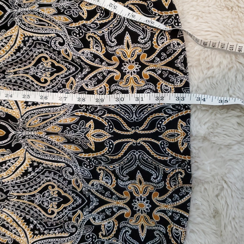Tahari Black Gold Paisley Dress M - Picture 7 of 11